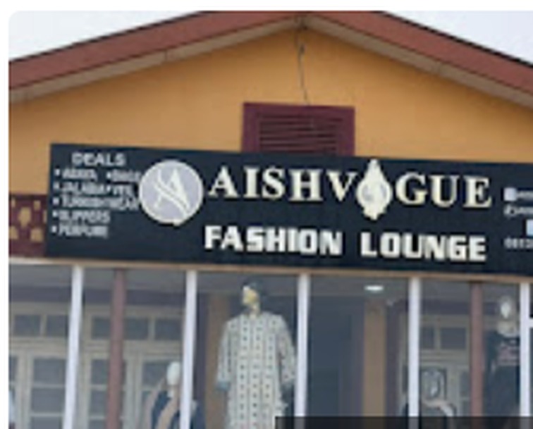 Aishvogue Fashion Lounge storefront on Ireshe Road, Ikorodu, Lagos